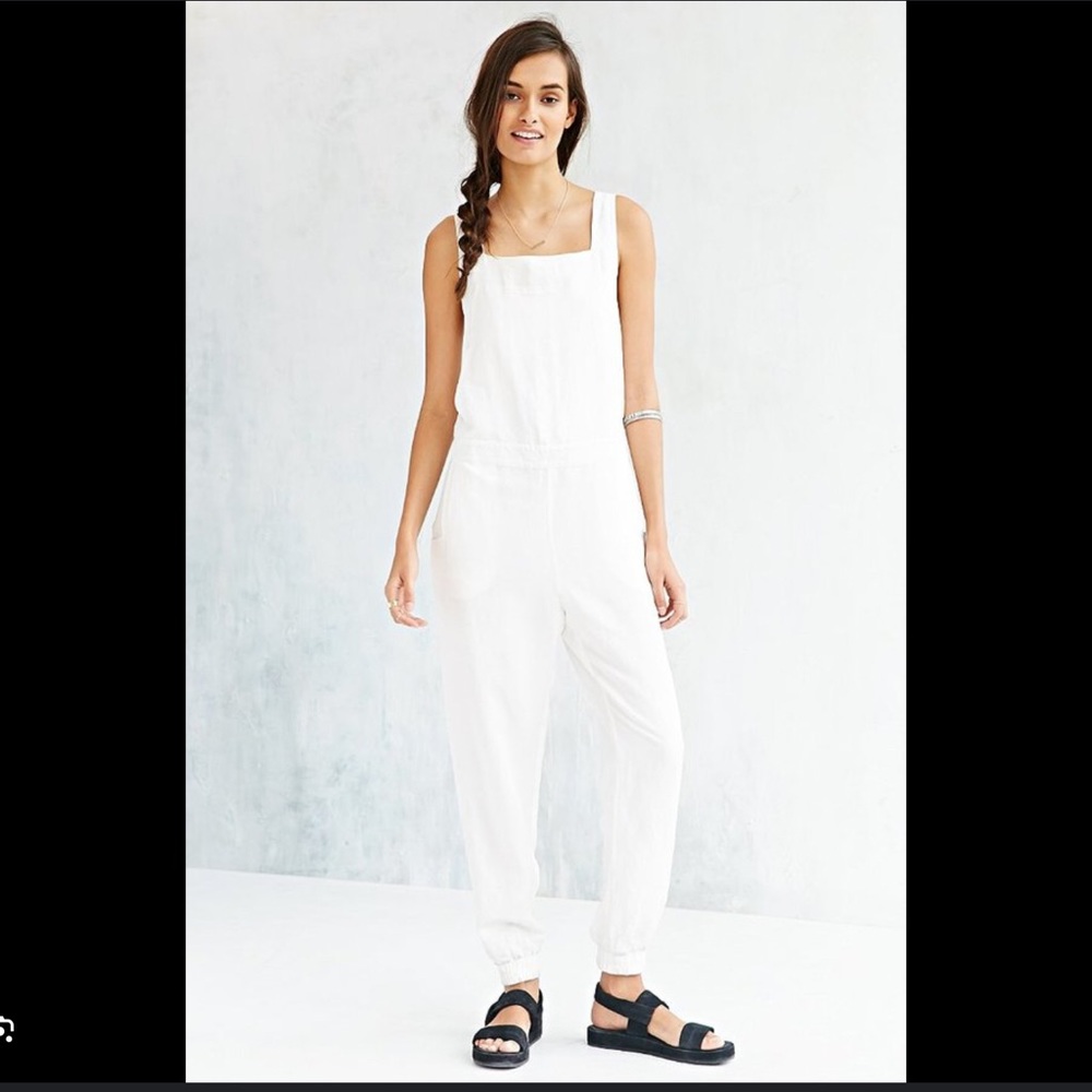 Ivory Chambray Overalls
